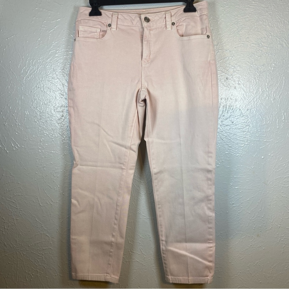 Michael Kors Izzy Cropped Skinny Jeans Women’s Size 4 Light Pink Designer Denim